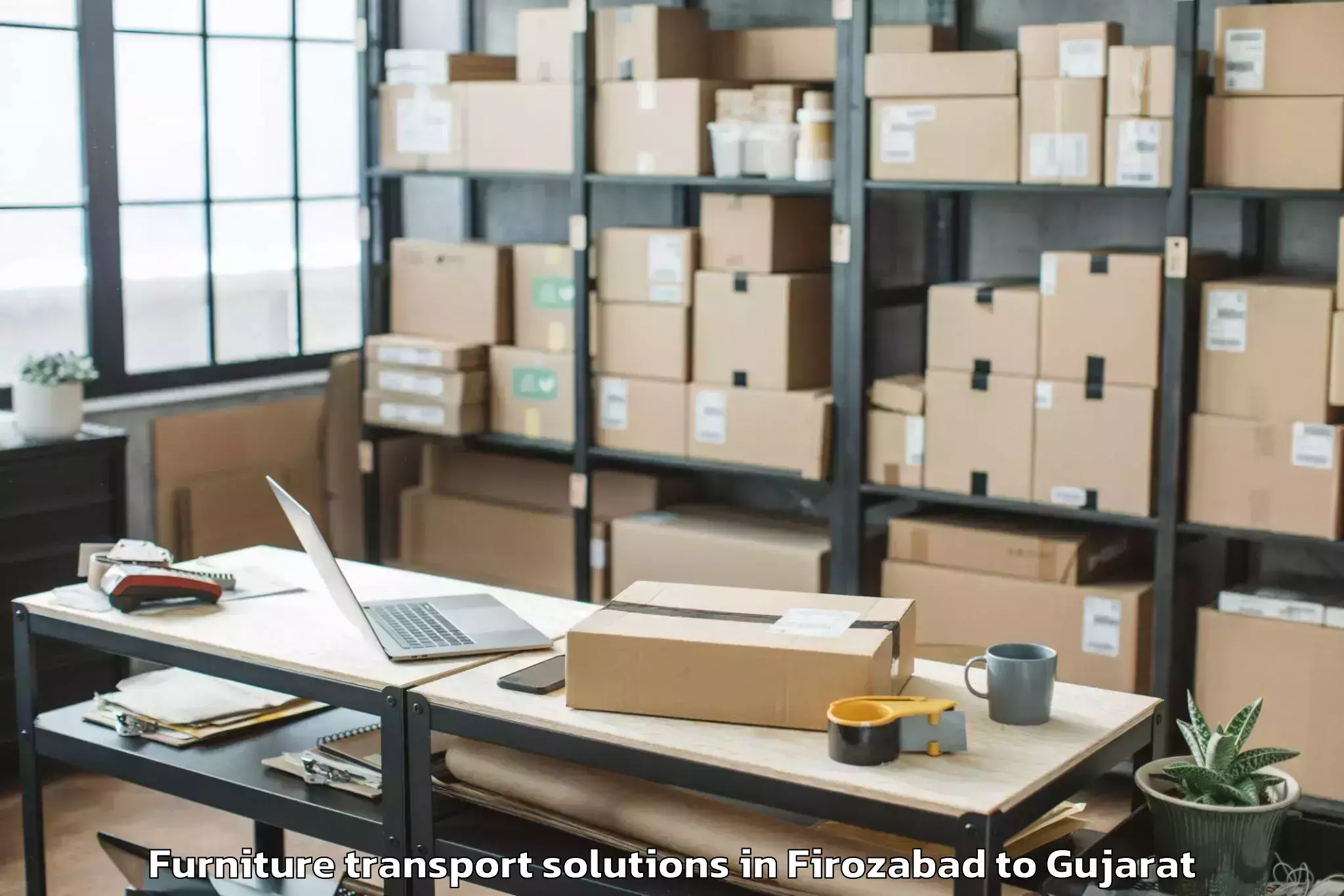 Book Firozabad to Siddhapur Furniture Transport Solutions Online